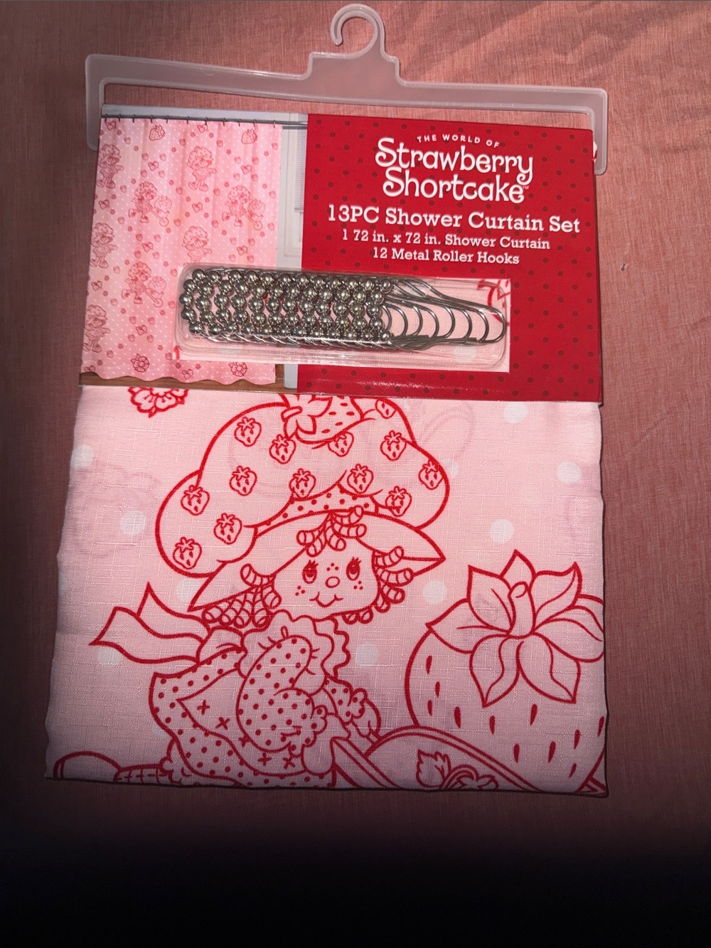 Strawberry Shortcake Pink Shower Curtain Set - 13PC